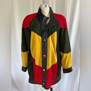 VINTAGE Suede multicolor coat size:M